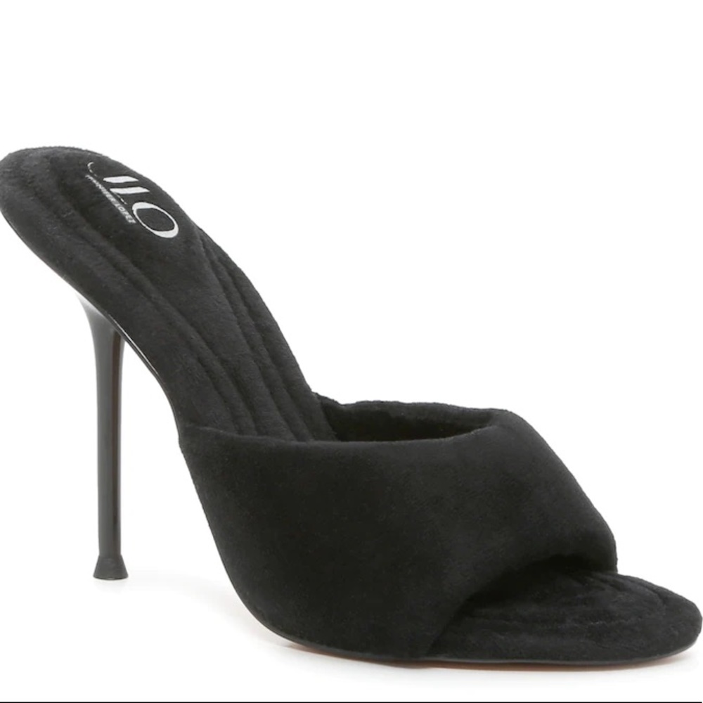 JLO Jennifer Lopez Tamin Heels Pumps Black Cloth/Terry Slip-on size 9
